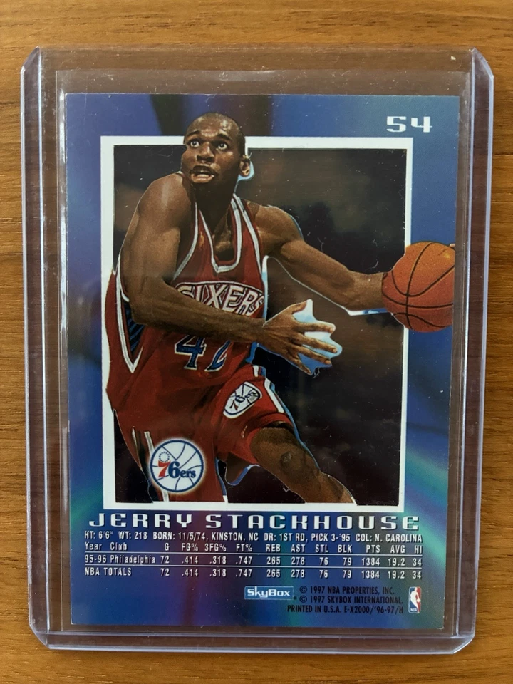 Jerry Stackhouse 1996-97 EX 2000 Philadelphia 76ers #54 - Image 2 of 2