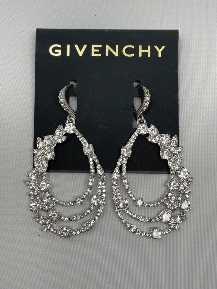 Pendientes araña con flecos de cristal tono plata Givenchy Foto 4 de 4