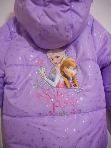 Disney Frozen Winter Puffer Mantel Anna Elsa Kunstfell Kleinkind Mädchen Größe 2T - Bild 3 von 4