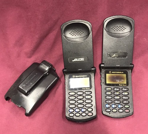 VINTAGE MOTOROLA STAR TAC Alltel Cell Phone w/ Belt Clip Holder ~ Untested ~