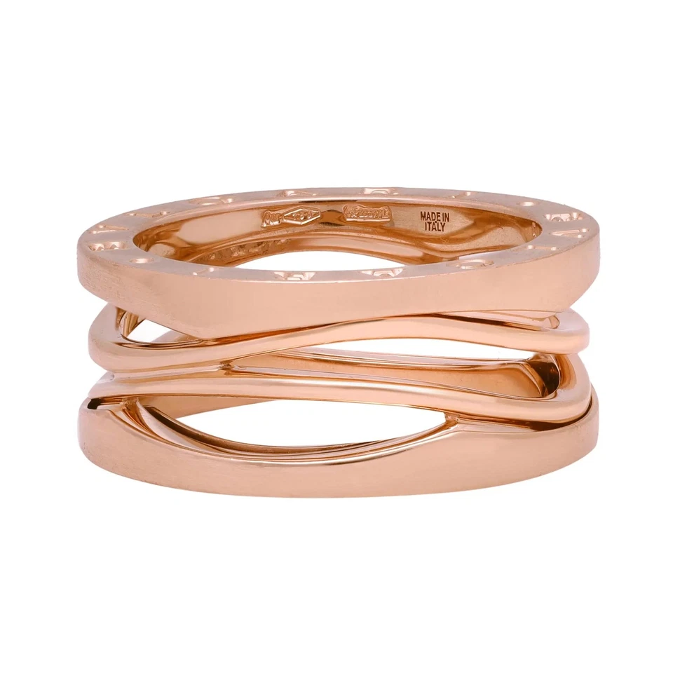 Anillo de tres bandas Bvlgari B.Zero1 Design Legend oro rosa de 18 quilates talla 54 EE. UU. 6,75