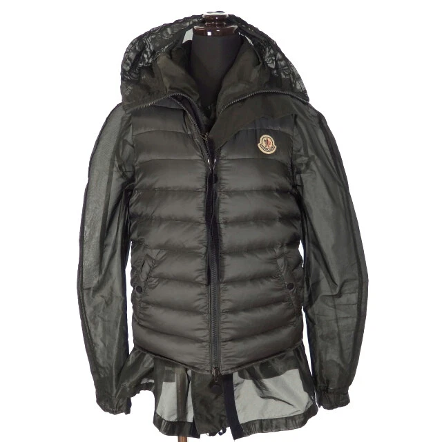MONCLER × SACAI Sakai SAHA Layered Down Jacket Best Long 0 Gray