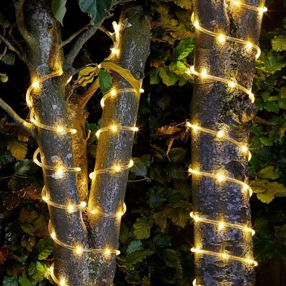 7M/12M/22M/32M Solar Rope LED String Fairy Lights Strip For Garden Party Decor - Image 2 of 4