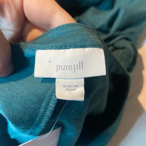 J Jill Pure Women L Jumpsuit Teal Green Travel Stretch Wide Leg Tie Waist NEW - Picture 5 of 12
