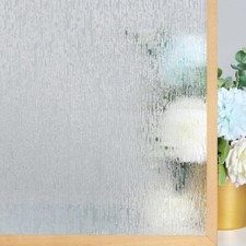 rabbitgoo Rainbow Frosted Window Film Privacy Stained Cling Static Glass Sticker