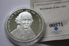 PRESIDENT MARTIN VAN BUREN TIMELINE COMMEMORATIVE PROOF COIN COA