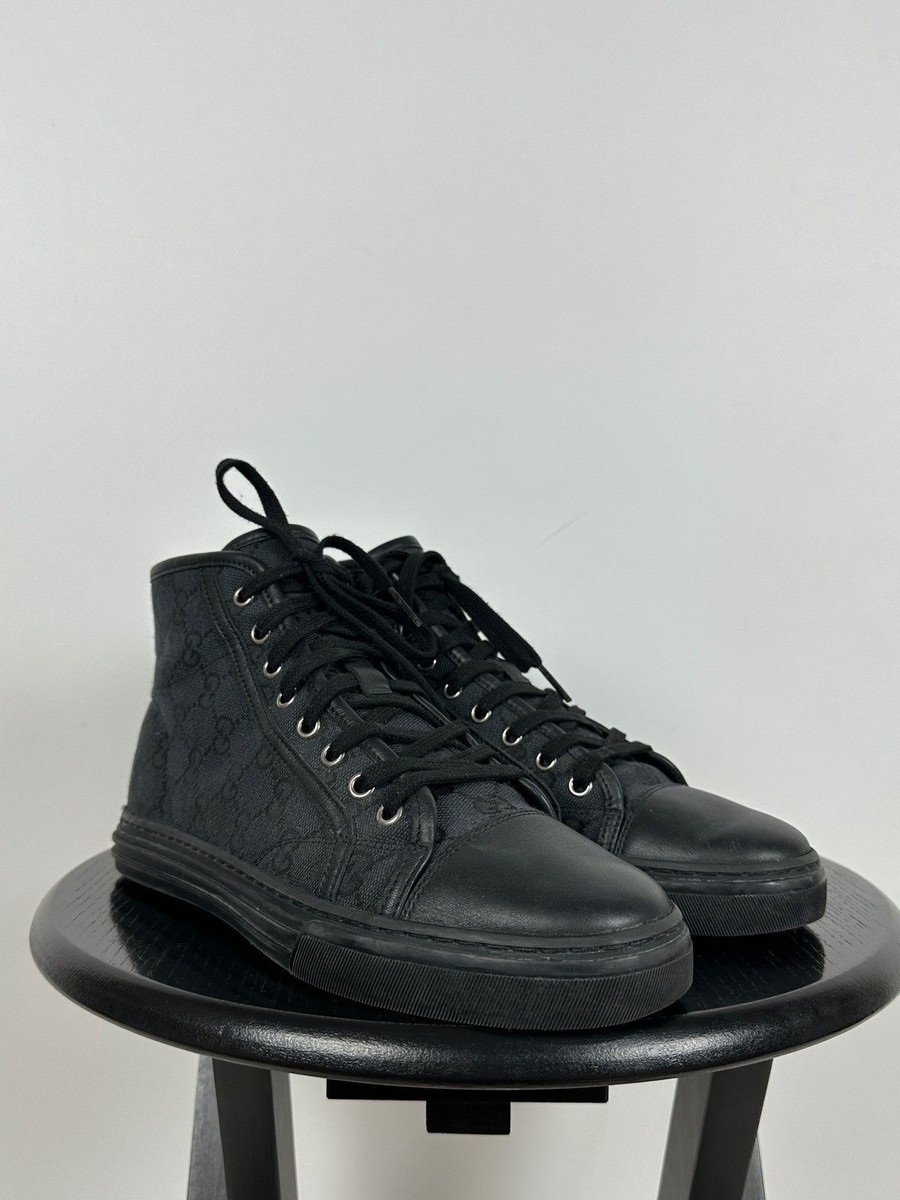 Men's Gucci 426188 GG Leather/Canvas Monogram High Top Sneaker