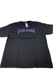 thrasher shirt blue flame