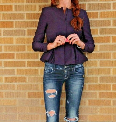 purple peplum jacket