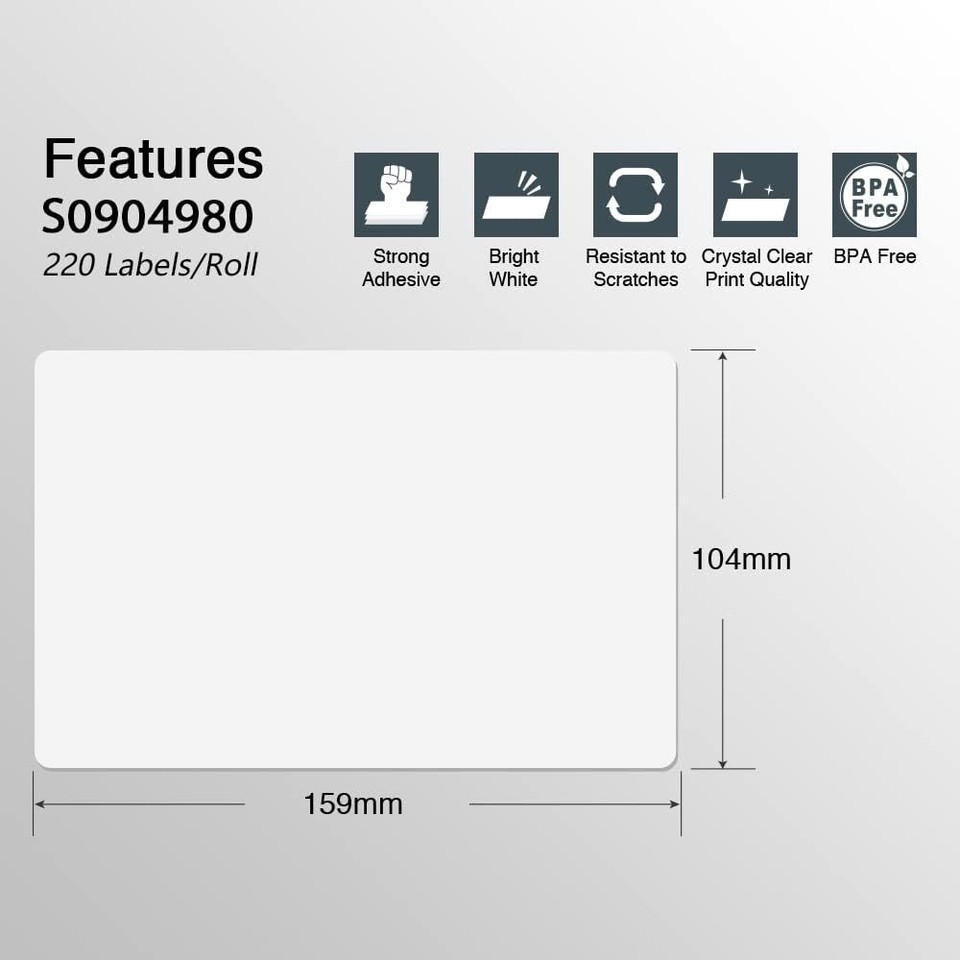 DYMO Lw 1744907 COLOR 4XL 4x6 4x6 RED Etiquetas Térmicas Directas - Foto 11