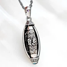 Om Mantra Pendant 24" Necklace Spinning Prayer Wheel Mani Padme Hum Jewellery