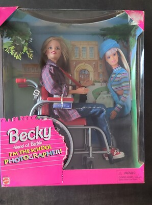 Becky Friend Of Barbie School Photographer Doll, 1998, New In Unopened Box