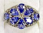 HSN Colleen Lopez Sterling Silver Tanzanite & White Topaz Flower Ring Size 7 — photo 2