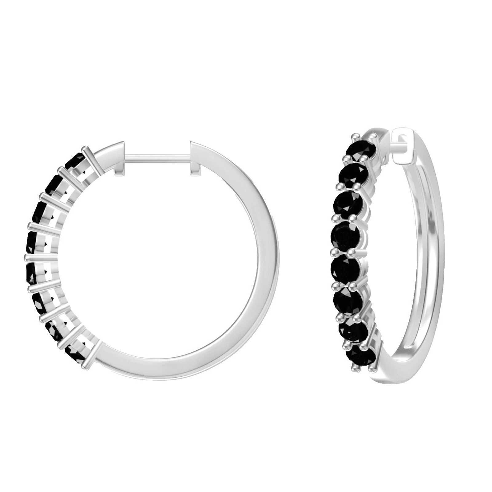 Black Fashion Hoop Earrings