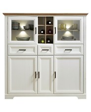 Sideboard Kommode Anrichte Highboard Mehrzweckschrank mit LED Beleuchtung Weiß