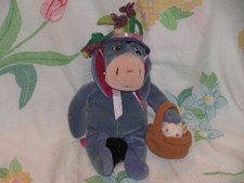 Winnie the Pooh Plush Eeyore Donkey Easter Bonnet Hunting Eggs Basket Bean Bag