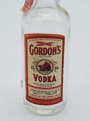 Vintage GORDON'S VODKA Gordon's Dry Gin Company 1/10 Pint Glass