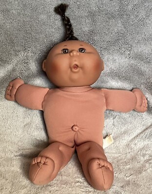 Vintage Cabbage Patch Kid Doll Brown Eyes Blue Signature NO CLOTHES No Date 11 