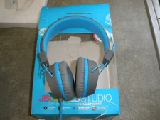 JBUDDIES STUDIO Over Ear Folding Kids Headphones Blue Gray NEW Damaged box (O24)