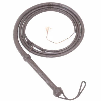LB'S WHIP Indiana Jones 6, 8, 10, 12 Feet 8 Strands Brown Cowhide Leather Bullwhip Whip