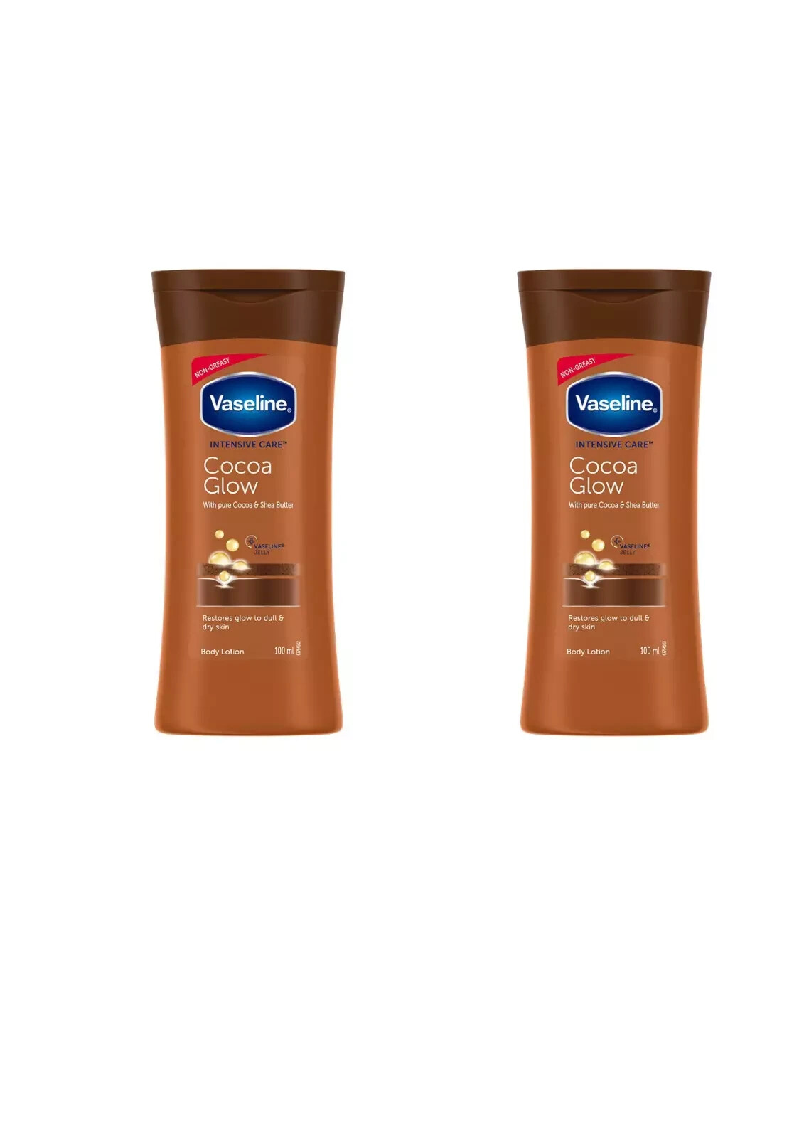 Vaseline Cocoa Glow Body Lotion 100ml Twin Pack Free Shipping