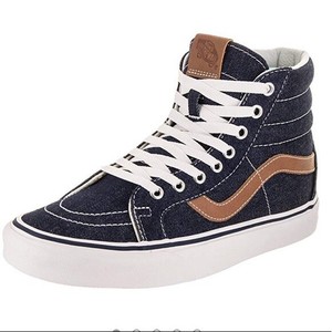 dark blue high top vans