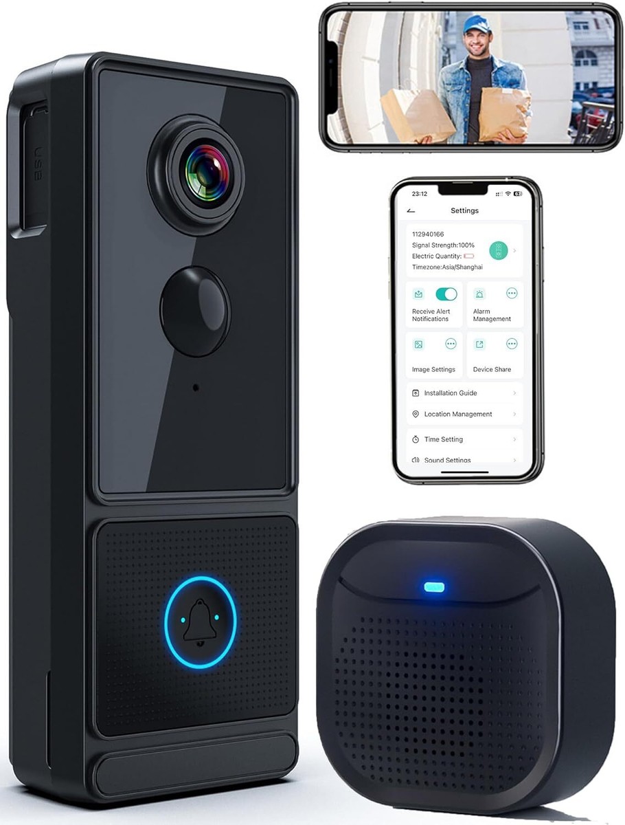 1080P Video Doorbell Wireless Camera WiFi Smart Door Intercom Bell Security