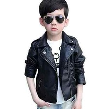 Stylish Black Kids Leather Jacket Genuine Soft Lambskin Boy Party Kids Jacket