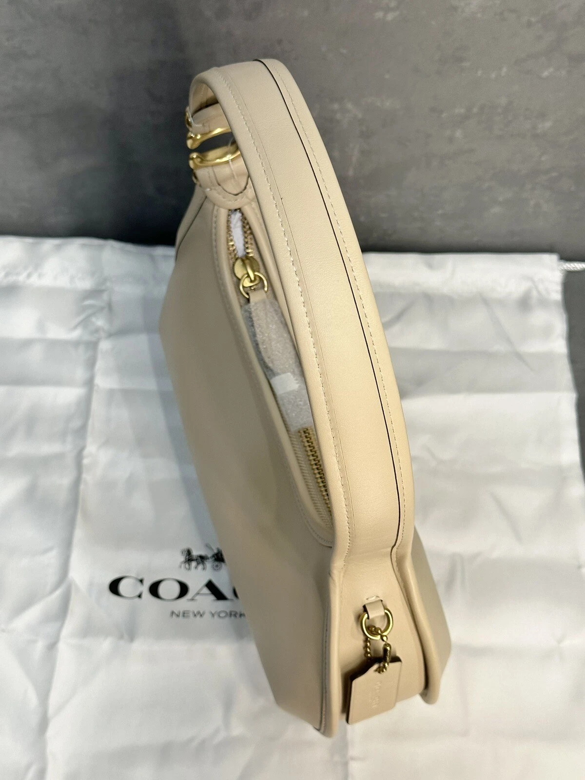 Borsa a tracolla COACH Eve AVORIO In pelle Con Guanti Borsa Hobo CM530 NUOVISSIMA