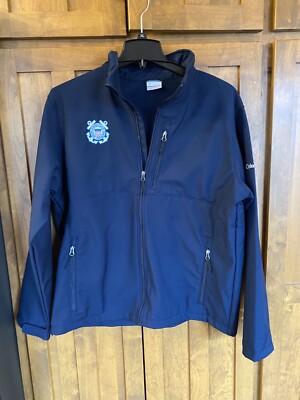 NWOT Columbia Men s Ascender Jacket Coast Guard XL Navy In Color Back Embroidery