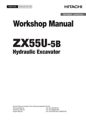 Hitachi ZX55U-5B Excavator Workshop Service Repair manual