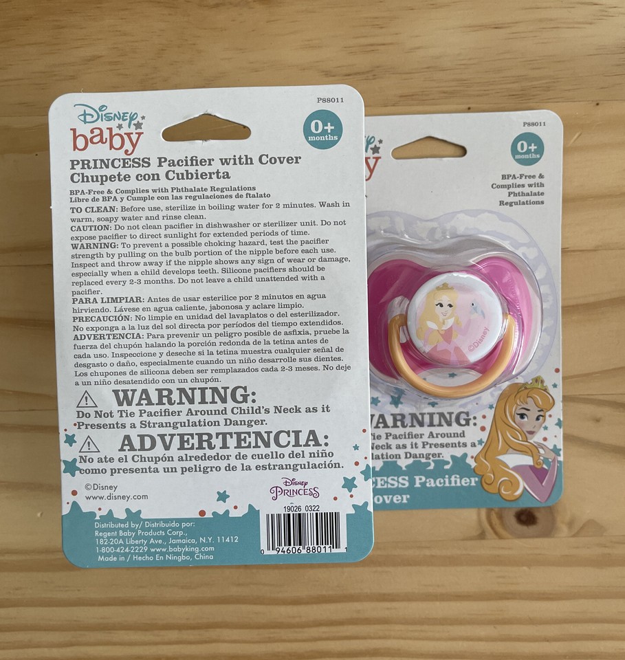 Disney Baby Princess Pacifiers & Covers Ariel & Aurora BPA free New | eBay
