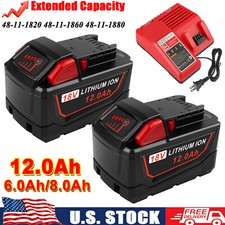 12.0Ah 8.0Ah 6Ah For Milwaukee For M18 18V Extended Capacity Battery 48-11-1860