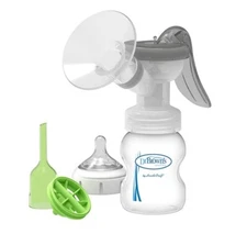 Dr. Brown's Manual Breast Pump with Silicone Shields and Anti-Colic Baby Bott...
