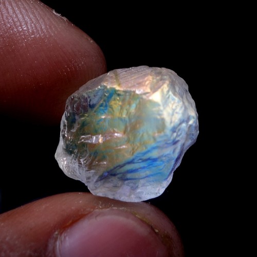 Piedra lunar arco iris africano de Madagascar de 14,60 quilates cristal de fuego natural áspero - Imagen 7 de 12