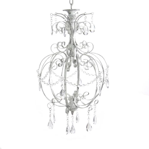 Kronleuchter ANTIQUE grau shabby chic einarmig Hängeleuchte Hängelampe Landhaus