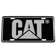 Caterpillar CAT Heavy Equipment 3D Embossed Black & Grey Metal License Plate