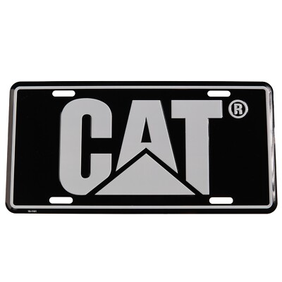 #ad #ad Caterpillar CAT Heavy Equipment 3D Embossed Black amp; Grey Metal License Plate $16.95