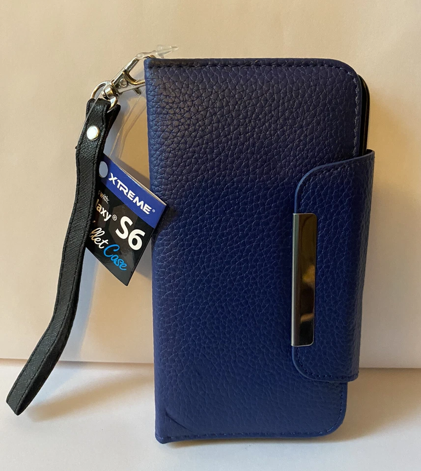 Funda tipo billetera azul X Treme 1 para teléfono Galaxy S6 y obtén una más gratis (multi colores) Foto 2 de 4