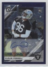 2019 Donruss Optic Rookies FOTL Purple Stars Prizm /50 Clelin Ferrell Auto et6