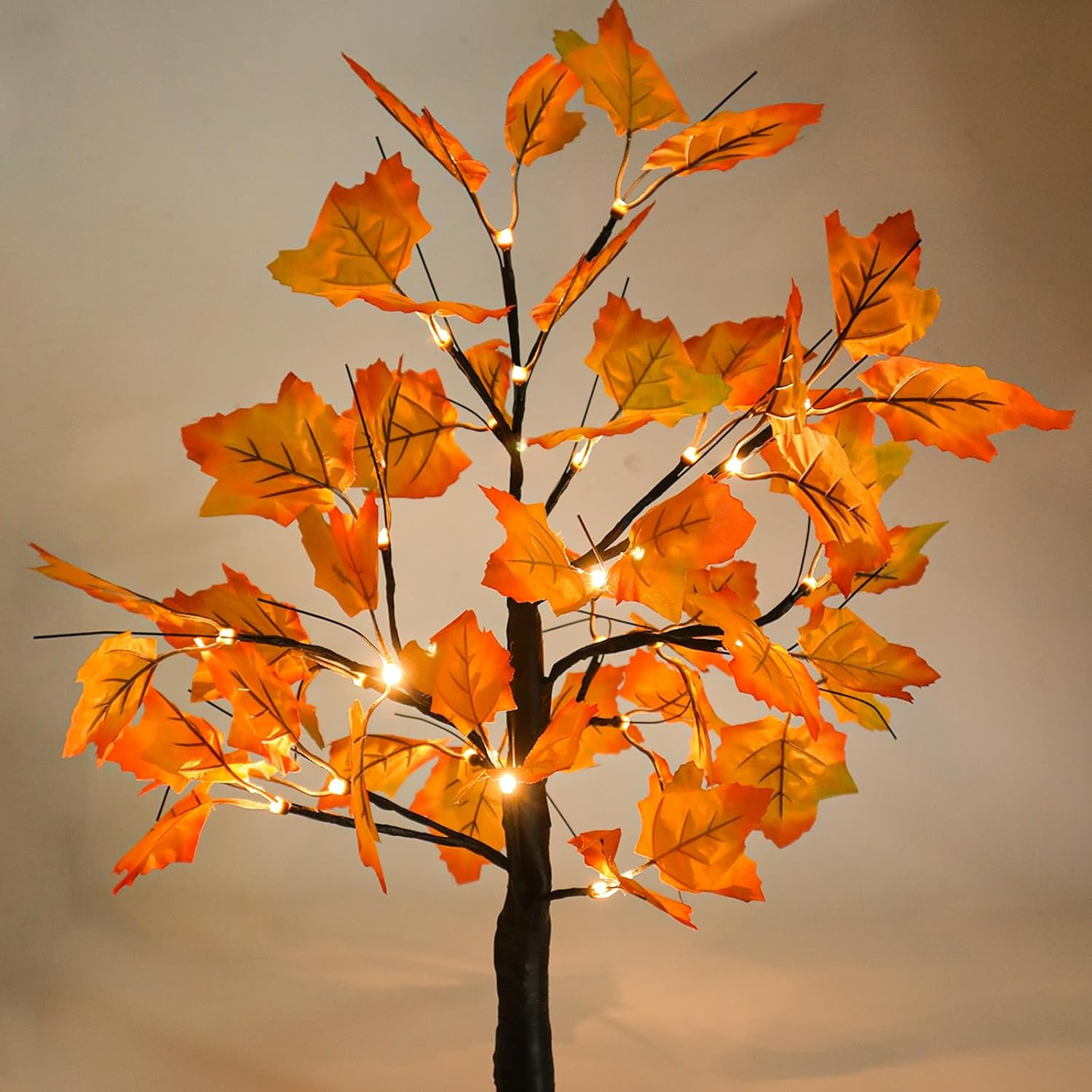 Decorazione Autunnale Albero a LED, 24 LED, Luce per Halloween, Feste, Albero Di
