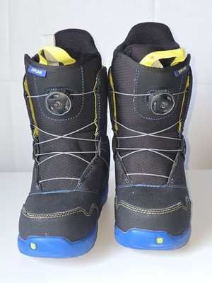 BURTON ZIPLINE BOA Youth Kids Size US 4 Black Blue Snowboard Boots Child 4k