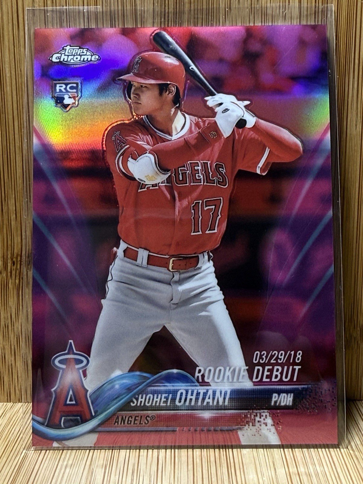 2018 Topps Chrome Update Shohei Ohtani #HMT32 Rookie Debut Pink Refractor