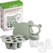 Silicone Baby Fruit Food Feeder  Freezer Tray Breastmilk Popsicle Mold