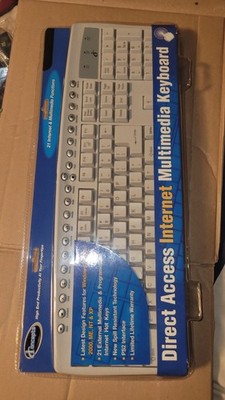 iConcepts Direct Access Internet Multimedia Keyboard - New Old Stock - Grey PS/2