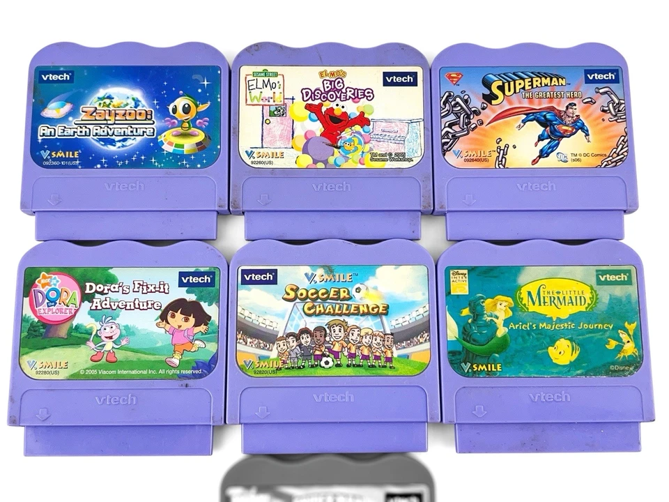 Lot of 7 VTECH V.Smile Game Cartridges Spiderman Zayzoo Superman - Image 2 of 4