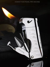 Butane Jet Lighter with Pipe Tool Pipe Rod Lighter Multifunction Gas Portable