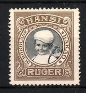 Advertising brand Hansi chocolate, Rüger, Jack with chocolate bars 