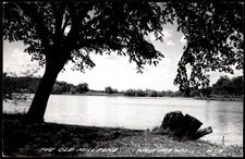 Postcard The Old Mill Pond, Wautoma, WI   RPPC