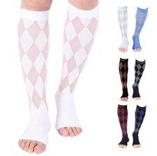 Doc Miller Toeless Compression Socks Women  Men   Open Toe, 20-30mmHg, Kn